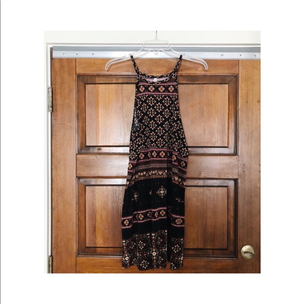 High Neck Floral Sleeveless Dress